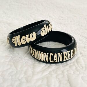 Vintage Jessica Kagan Cushman Black Bangles